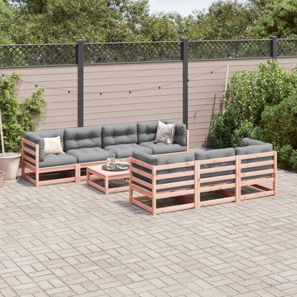 vidaXL Garden Sofa Set Reddish-brown Solid Douglas Fir wood Large