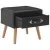 vidaXL Bedside Cabinet Set of 2 Black Faux Leather and Solid Pine wood