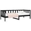 vidaXL Day Bed Black Solid pine wood 90 x 190 in Day Bed Rectangular