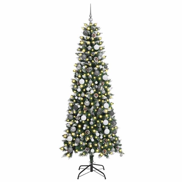 vidaXL Artificial Christmas Tree with 300 LEDs Green 82.68 in