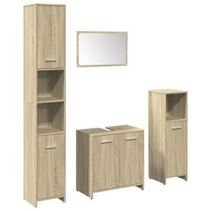 vidaXL Bathroom Furniture Set Sonoma Oak Engineered Wood Large
