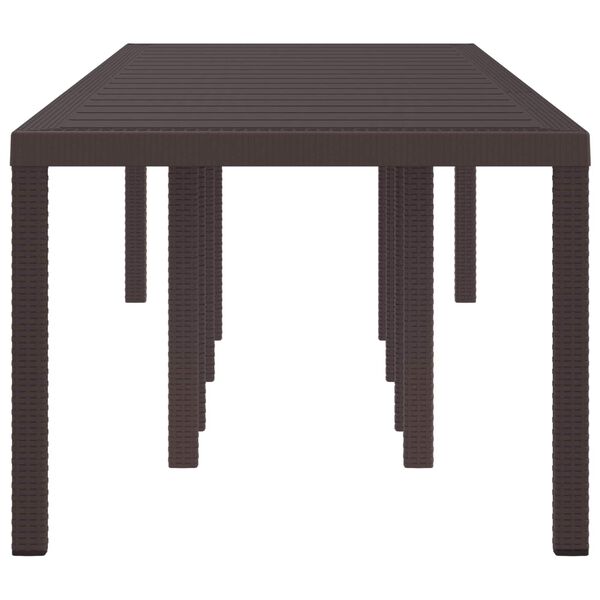 vidaXL Garden Dining Table Brown 118.11 x 39.37 x 28.74 in Poly Rattan