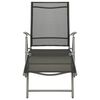 vidaXL Sun Lounger Black and Silver Aluminum, Textilene Standard