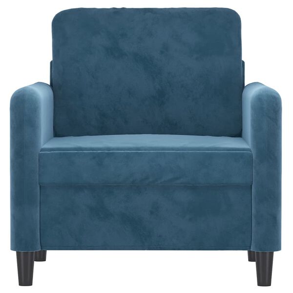 vidaXL Sofa Chair Blue Velvet (100% polyester), metal, textilene Single