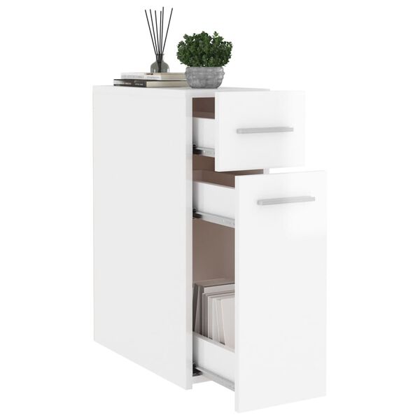 vidaXL Apothecary Cabinet High gloss white Engineered wood Compact