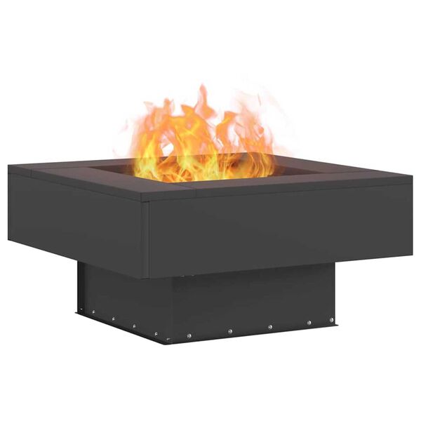 vidaXL Fire Pit Black 23.62 x 23.62 x 11.81 in Steel