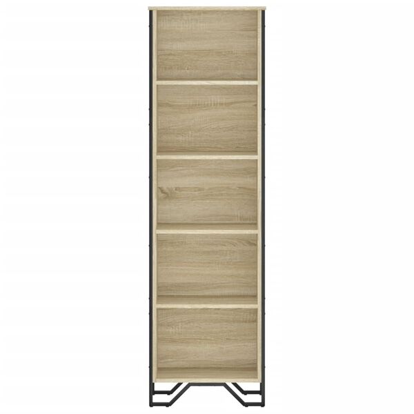 vidaXL Bookcase Sonoma oak Engineered wood, metal Medium Bookcase