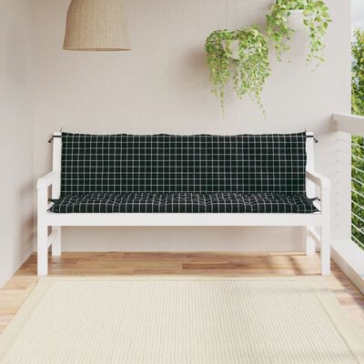 vidaXL Garden Bench Cushions 2 pcs Black Check Pattern Oxford Fabric