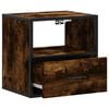vidaXL Wall-mounted Bedside Cabinet Smoked Oak Engineered wood, metal