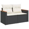 vidaXL Garden Sofa Set Black, Cream White PE Rattan, Powder-Coated Steel
