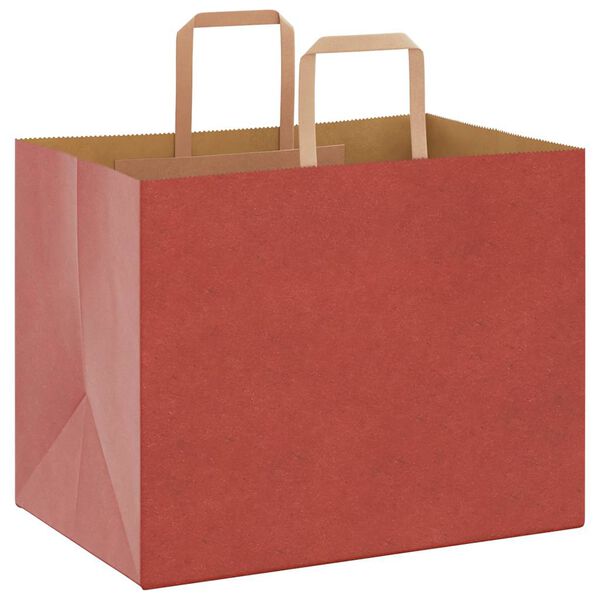 vidaXL Paper Bags 50 pcs with Handles Red 32x22x24 cm