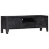 vidaXL Tv Cabinet Black Solid mango wood Medium Tv Cabinet Rectangular