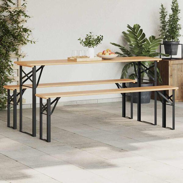 vidaXL Beer Table Leg 2 pcs Black 15.35 x 1.18 x 29.53 in