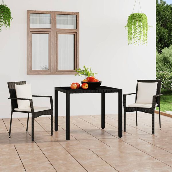 vidaXL Garden Chair Black PE Rattan Standard Size Durable Garden Chair