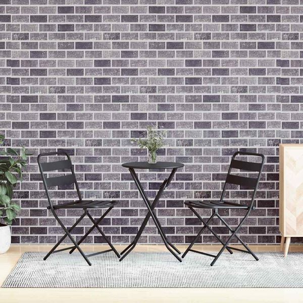 vidaXL 3D Wall Panels with Black & Gray Brick Design 10 pcs EPS