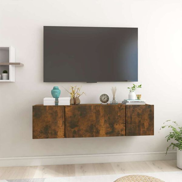 vidaXL TV Cabinet Set 2 pcs Brown 23.62 x 11.81 x 11.81 in