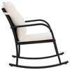 vidaXL Patio Rocking Chair with Cushions Black Poly Rattan