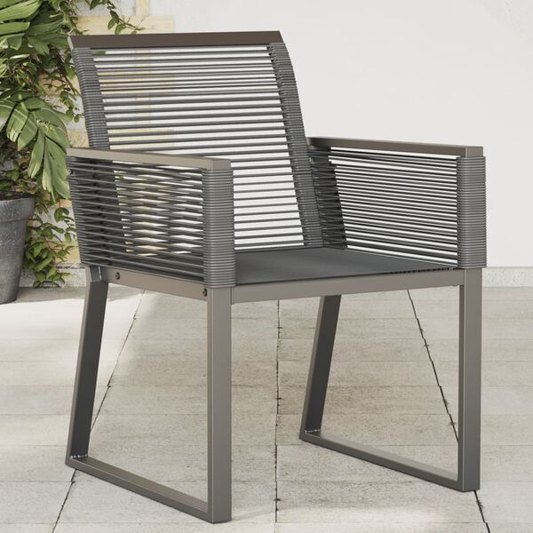 vidaXL Garden Chair Black Poly Rattan, Powder-Coated Steel Standard