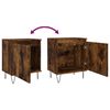 vidaXL Bedside Cabinet Smoked Oak Engineered Wood, Iron 15.7x11.8x19.7 in