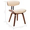 vidaXL Dining Chair Set of 6 Cream, Brown Faux leather, Bent wood
