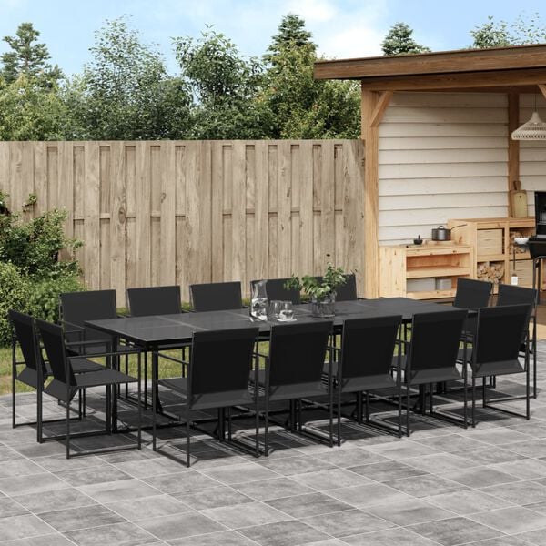 vidaXL Garden Dining Set Black