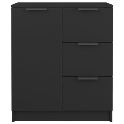 vidaXL Sideboards 2 pcs Black 23.6"x11.8"x27.6" Engineered Wood