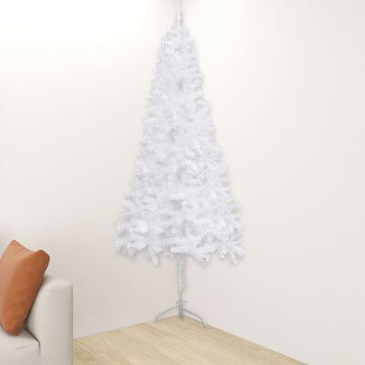 vidaXL Corner Artificial Pre-lit Christmas Tree White 59.1" PVC