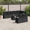 vidaXL Garden Sofa Set Black PE rattan Large Modular Garden Sofa Set