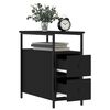 vidaXL Bedside Cabinet Black Engineered wood Compact Adjustable Feet