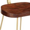 vidaXL Bar Stool Set of 2 Brown and Gold Solid Mango Wood, Iron Standard