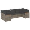 vidaXL Garden Sofa Set Grey PE rattan, powder-coated steel Large
