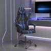 vidaXL Gaming Chair Black and Blue Faux Leather