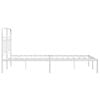 vidaXL Bed Frame White Steel 47.2 x 78.7 in Bed Frame Rectangular