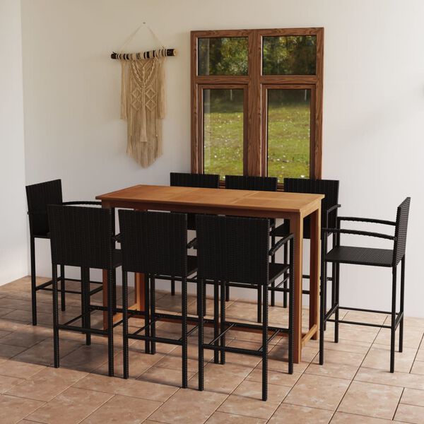 vidaXL Garden Bar Set Black, Wood