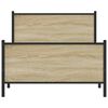 vidaXL Bed Frame Sonoma oak Steel, engineered wood Twin Modern