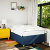vidaXL Bed Frame Blue Polyester, plywood, engineered wood, solid pine wood