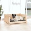 vidaXL Dog Bed Natural Wood Solid Pine Wood 25.8x19.9x11.0 in Durable