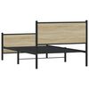 vidaXL Bed Frame Sonoma oak Steel and engineered wood Twin Extra Long