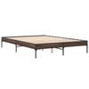 vidaXL Bed Frame Brown Oak Engineered Wood and Metal Double Durable