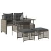 vidaXL 4 Piece Patio Sofa Set with Cushions Light Grey Poly Rattan Glass