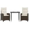 vidaXL Garden Dining Set Brown Powder-coated steel Medium
