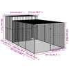 vidaXL Dog House Anthracite Galvanized Steel Large Durable Dog House