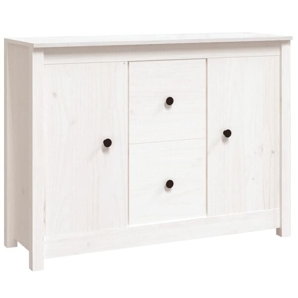 vidaXL Sideboard White Solid Pine Wood Medium Sideboard Rectangular