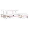 vidaXL Garden Lounge Set White Solid pine wood, Plywood Medium Modular