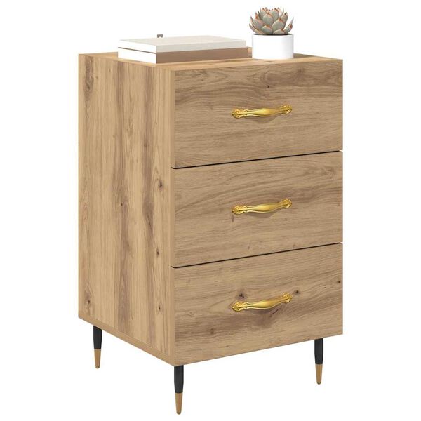 vidaXL Bedside Cabinet Artisan Oak 15.75 x 15.75 x 25.98 in