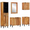vidaXL Bathroom Furniture Set with Shelf 5 pcs Brown solid acacia wood