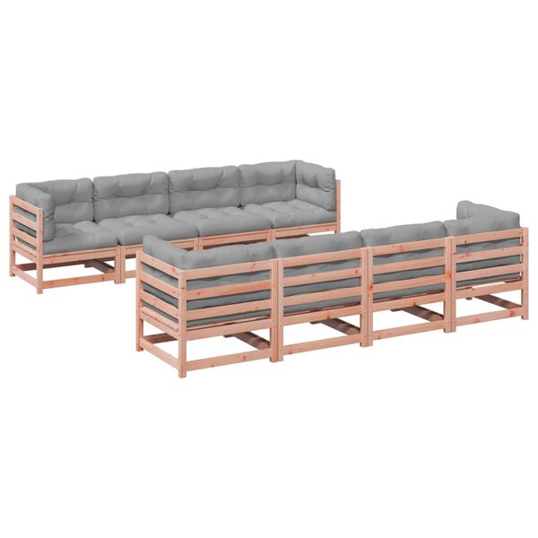 vidaXL Garden Sofa Set Grey Douglas Fir Wood Large Modular