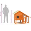 vidaXL Rabbit Hutch Brown Solid firwood, plywood, steel wire, polyester