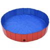 vidaXL Dog Swimming Pool Red PVC 63 x 11.8 in Foldable