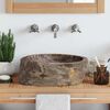 vidaXL Sink 17.7"x13.8"x5.9" Fossil Stone Cream